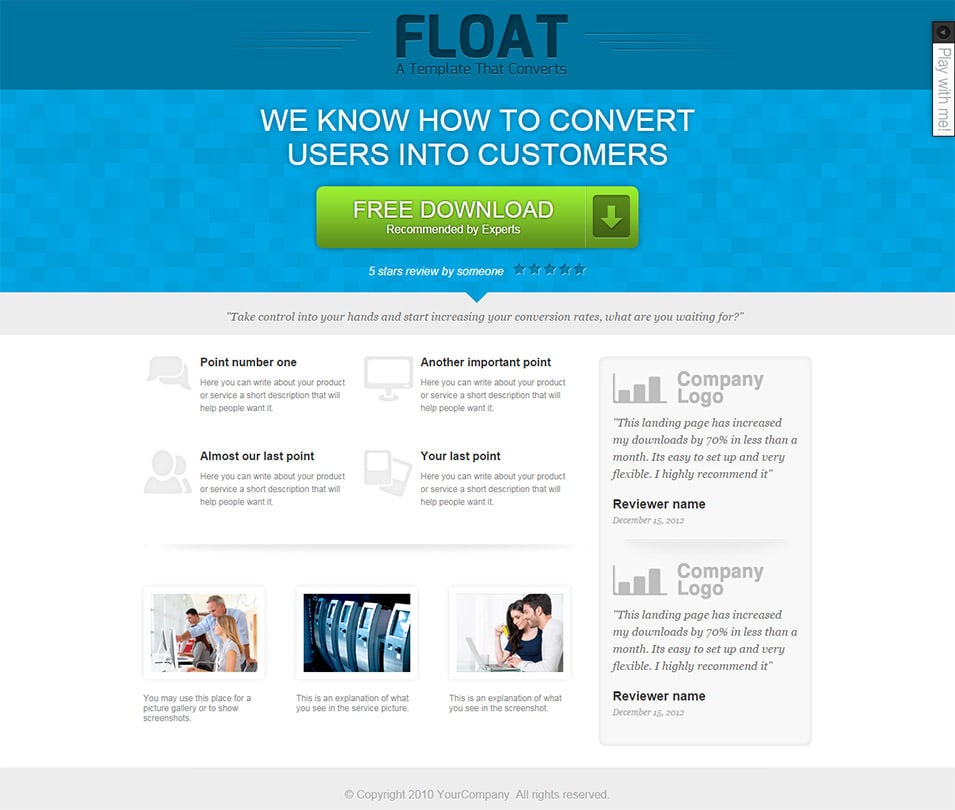 float a template that converts