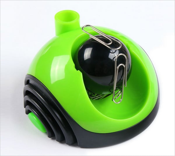 green magnetic paper clip holder