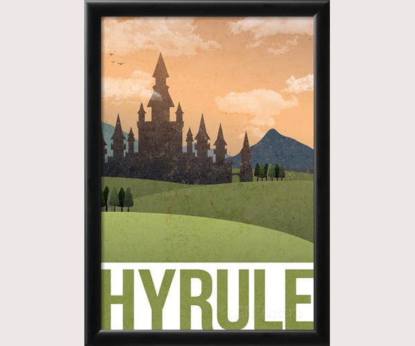 hyrule retro travel poster