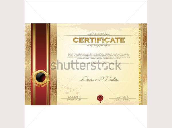illustration of gold detailed certificate