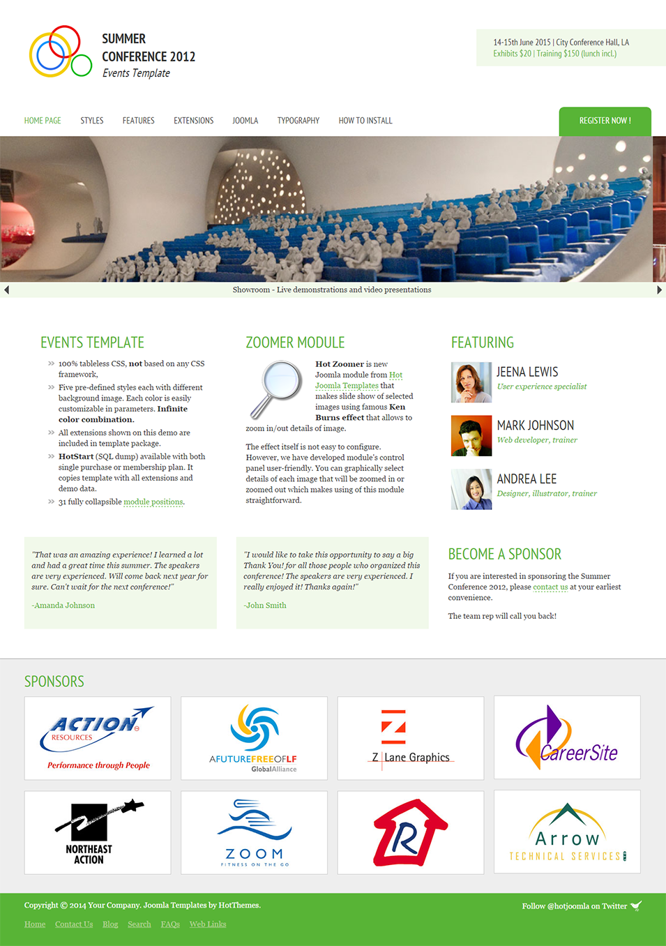 joomla events template