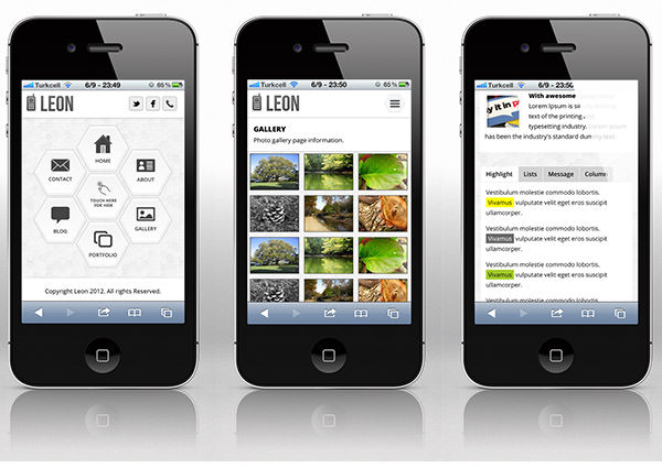 Leon Mobile Web Template