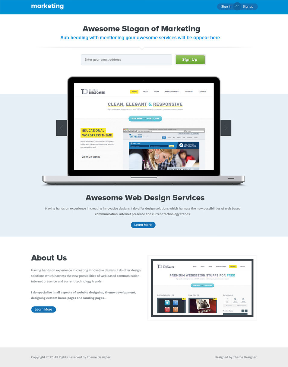 marketing landing page