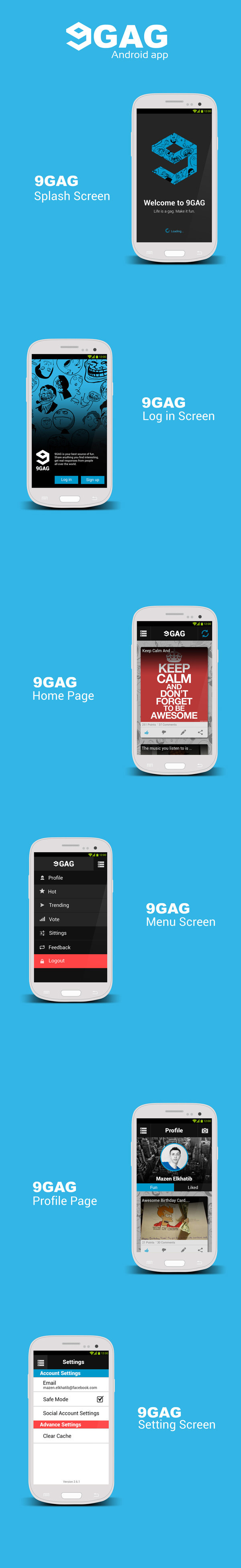 mobile app 9gag ux ui re design