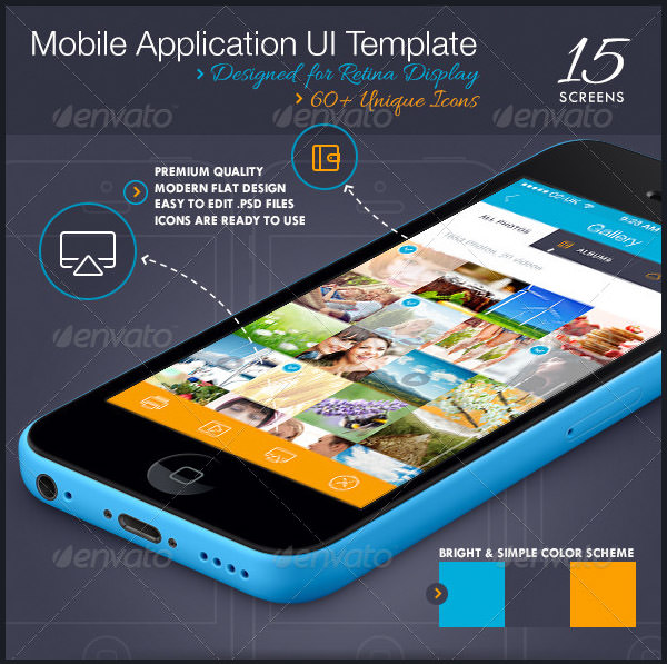 mobile application ui design icon set