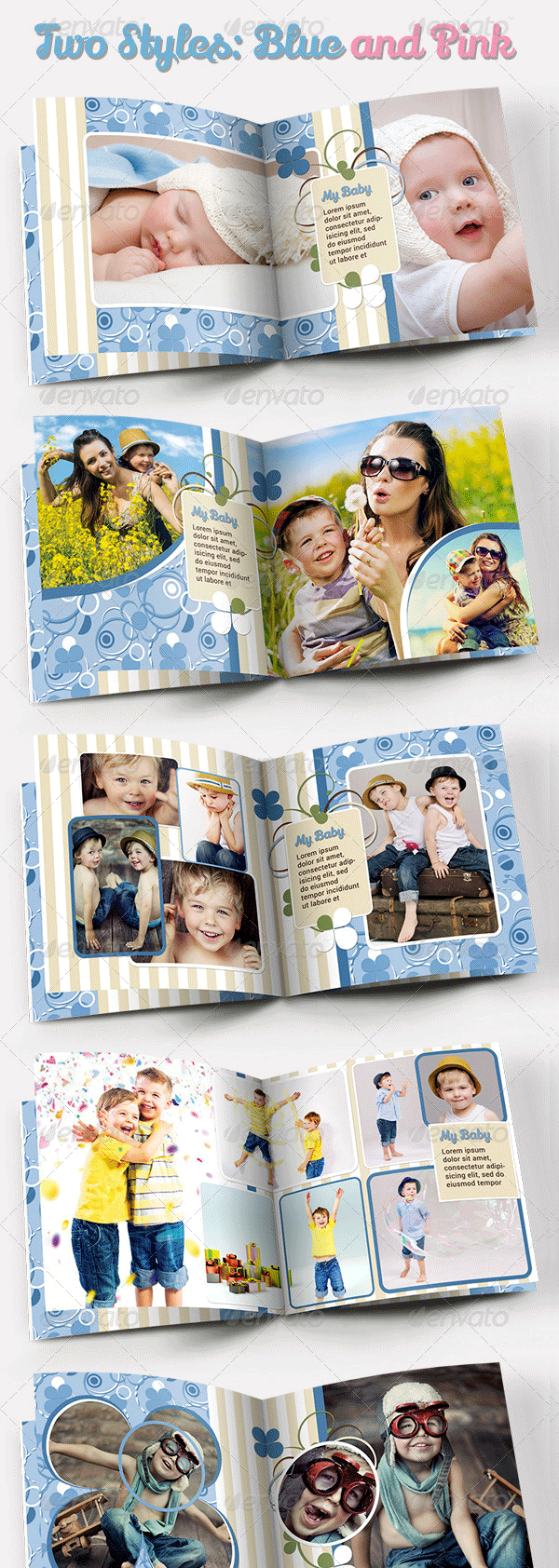 Baby Photo Book Cover Template for Photographers Baby Album 