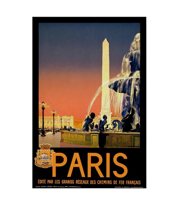paris vintage travel poster