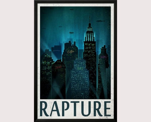 rapture retro travel poster