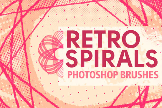 retro spirals photoshop brushes