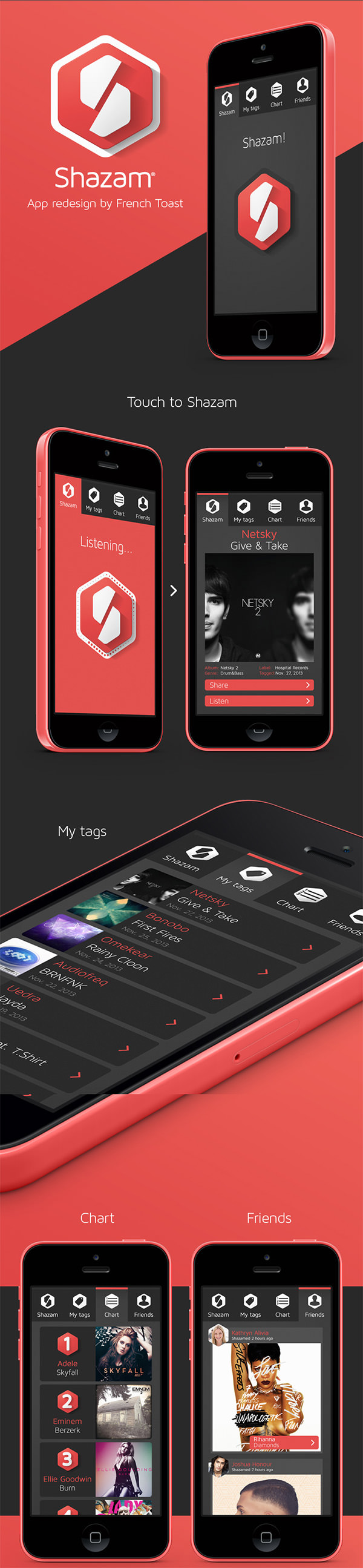shazam app design concept