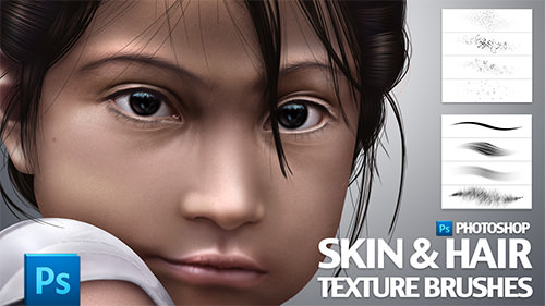 skin and hair texture brushes