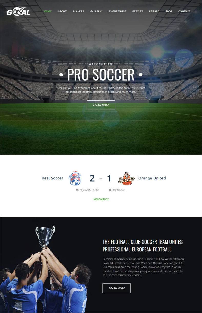 27+ Soccer Club Website Themes & Templates Free & Premium Templates
