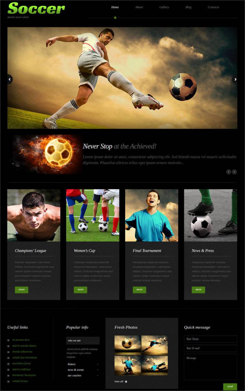 28 Soccer Club Website Themes Templates