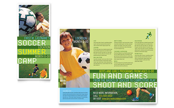 soccer sports camp brochure