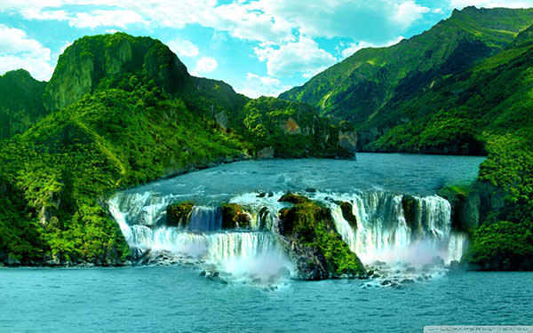 tropical waterfall wallpaper copy