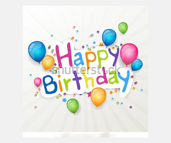 vector illustration of a happy birthday greeting card