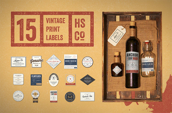 vintage print label kit
