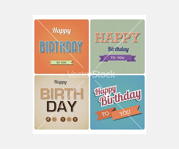 vintage happy birthday card eps10 vector