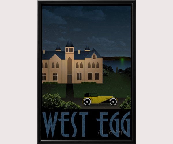 west egg retro travel poster
