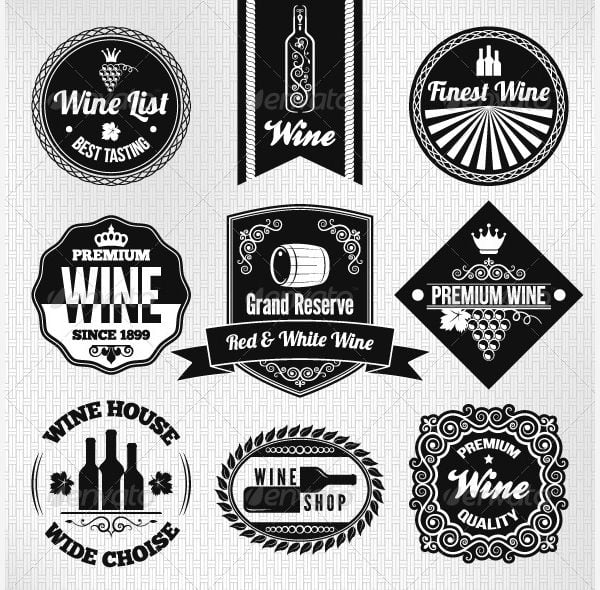 wine labels design set