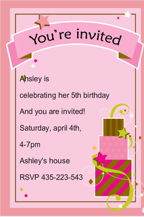 Birthday Invitation Vector Art Graphics Freevector Com