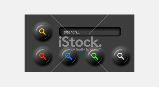 black search bar with 3d effect
