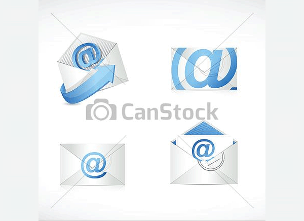 blue email envelopes