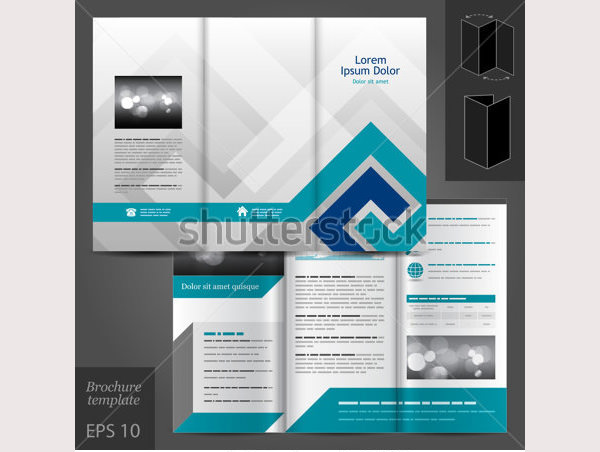 brochure template design with blue elements