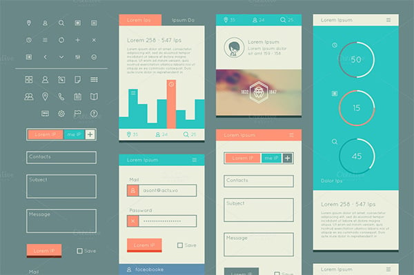 flat ui kit for web and mobile