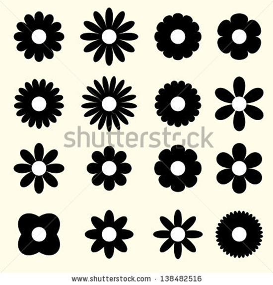 stock simple vector flowers