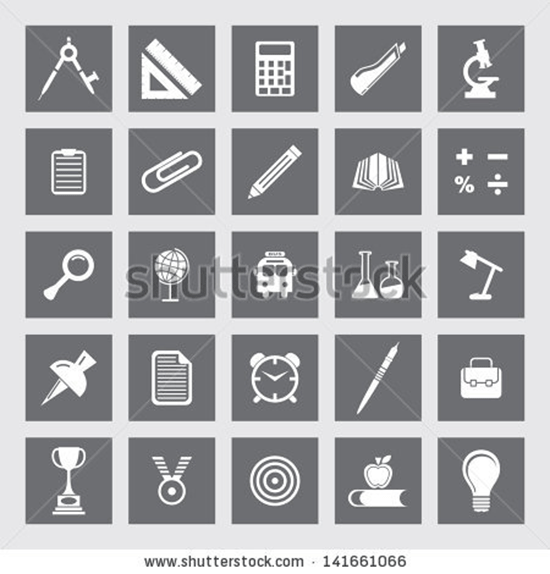 stock vector education icons