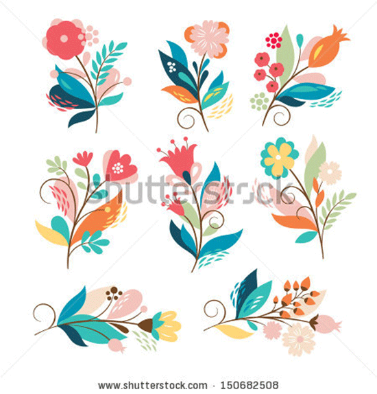 stock vector floral set