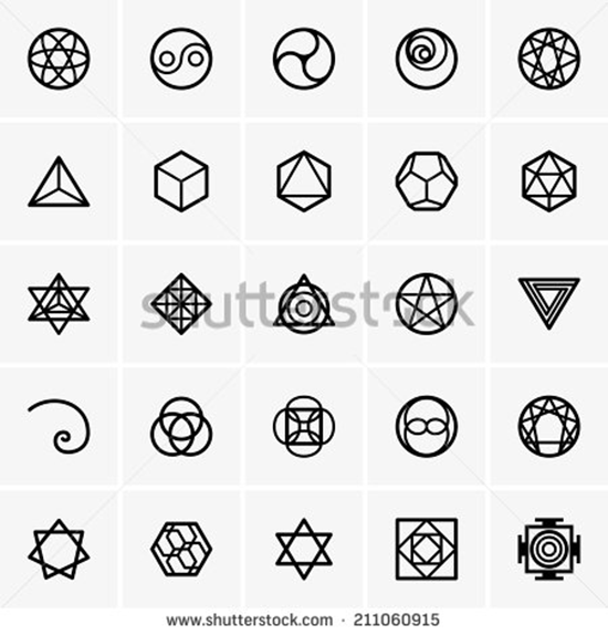 stock vector sacred geometry icons