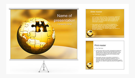 world puzzle ppt template