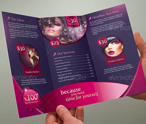 36 Beauty Parlour Brochure Templates PSD InDesign