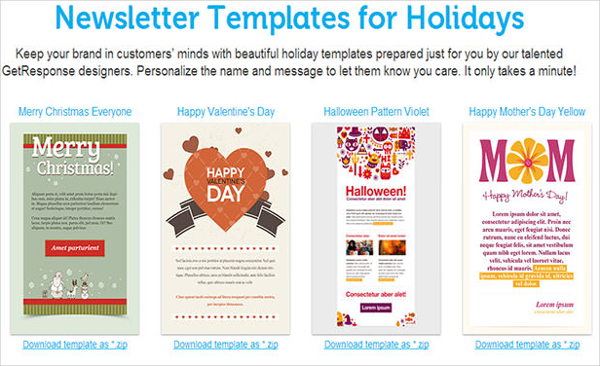 newsletter templates for holidays
