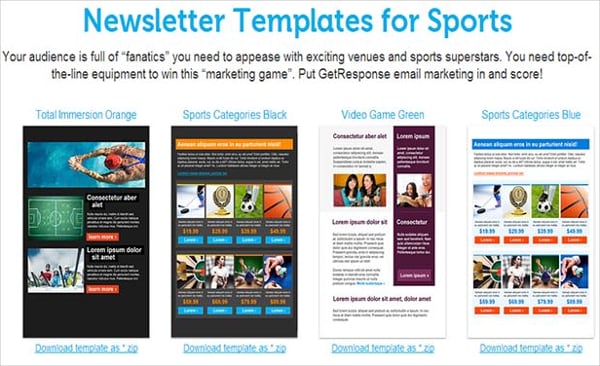 newsletter templates for sports