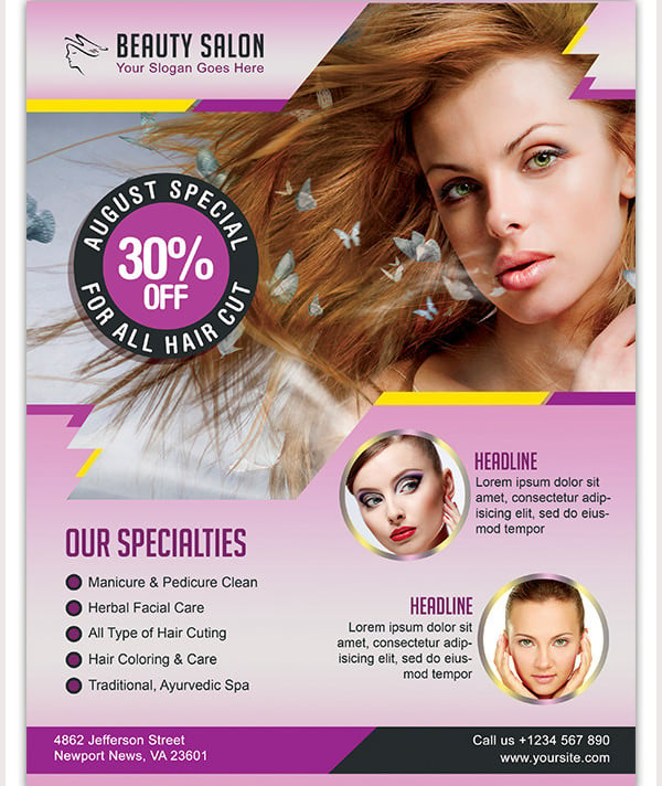 professional beauty salon flyer template1