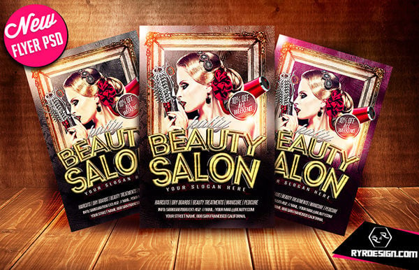 beauty salon flyer psd
