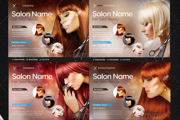 hair salon pro bussines promotional flyer