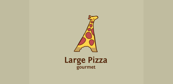 pizza logo in giraff style