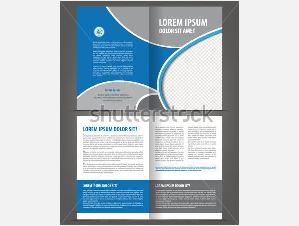 vector empty bi fold brochure print template design