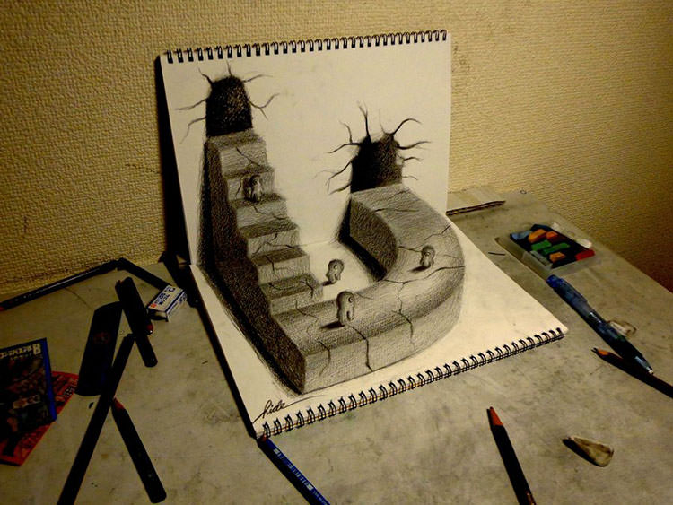 3d paintings pencil