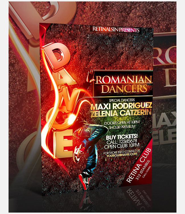 amazing dance flyer psd