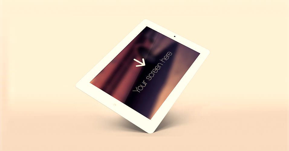 angled white ipad free psd