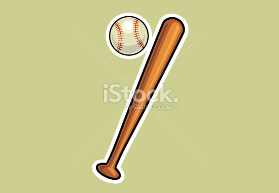 baseball bat and ball vector