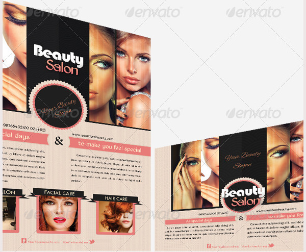 beauty salon flyer postcard