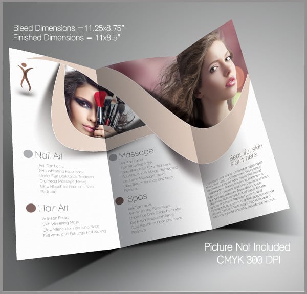 beauty salon trifold brochure