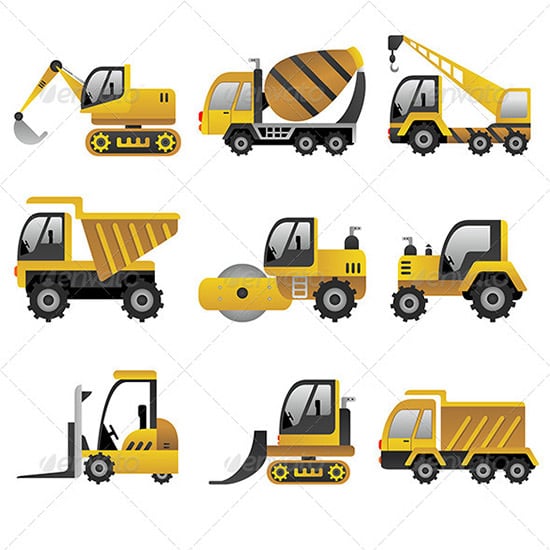 big construction vehicles icons