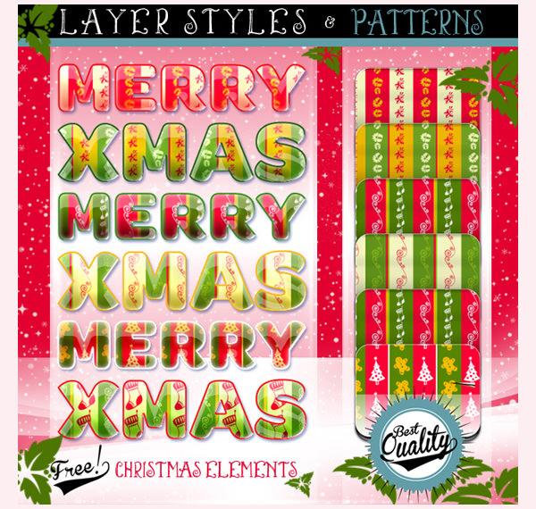christmas elements styles and patterns
